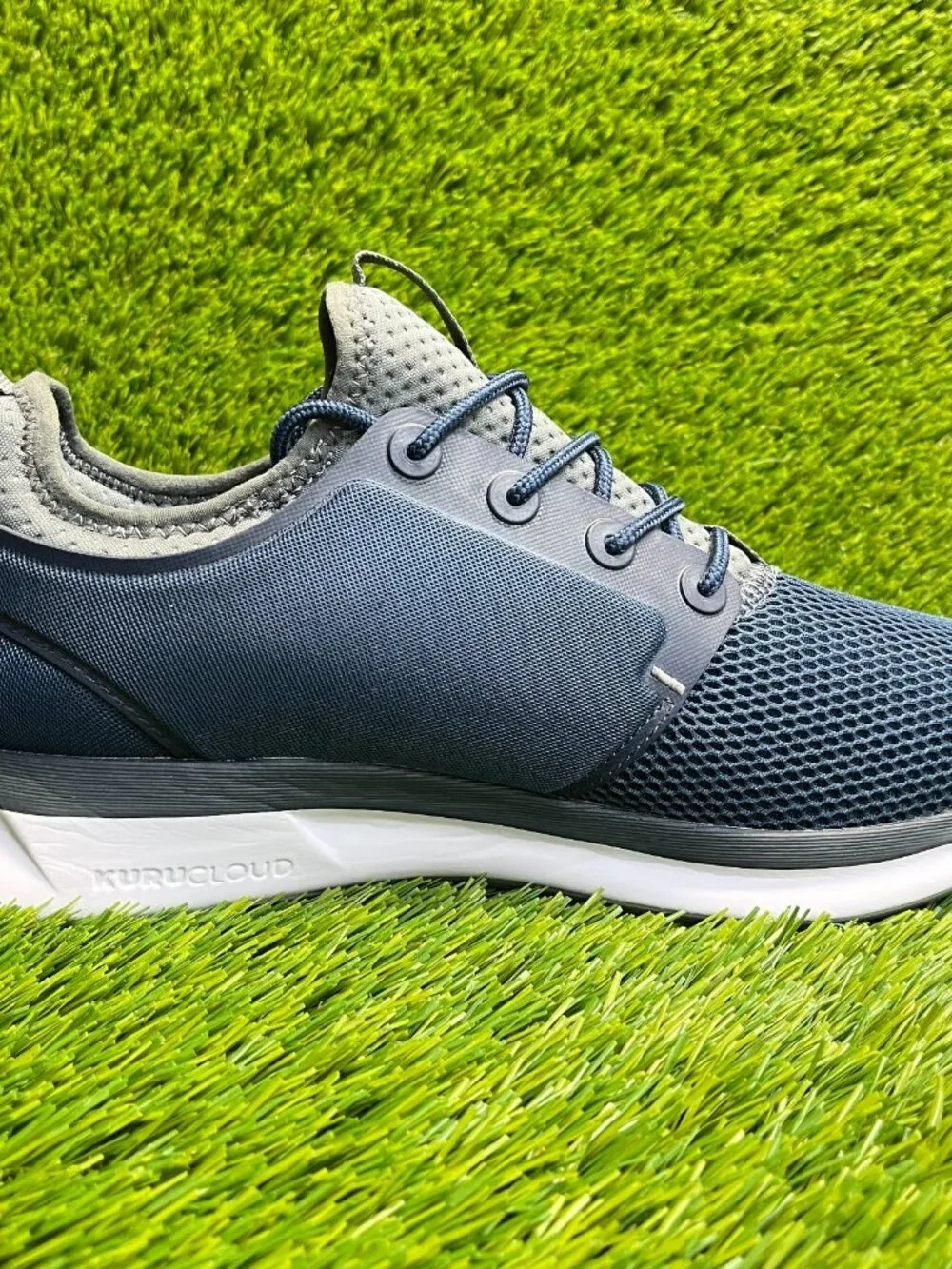 Kuru Atom Mens‎ Size 9 Blue Gray White Athletic Running Walking Shoes Sneakers